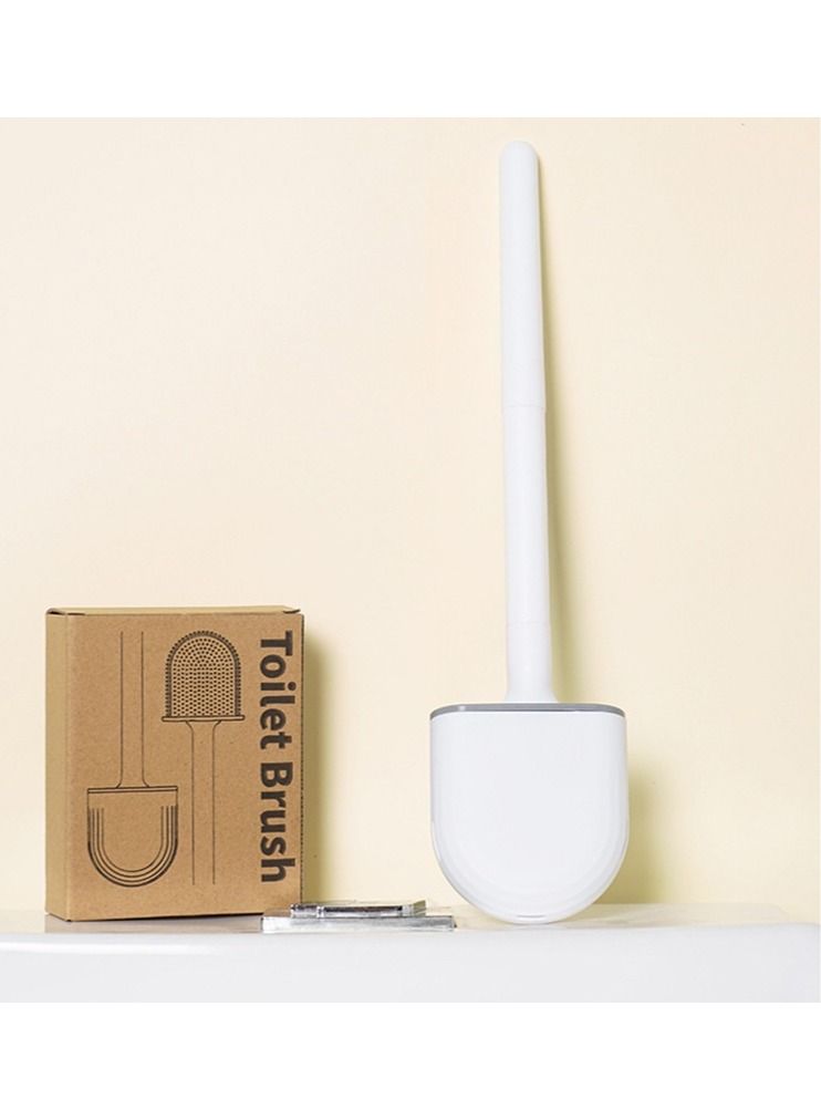 1 Piece Wall Mounted Toilet Brush white color - Image 1