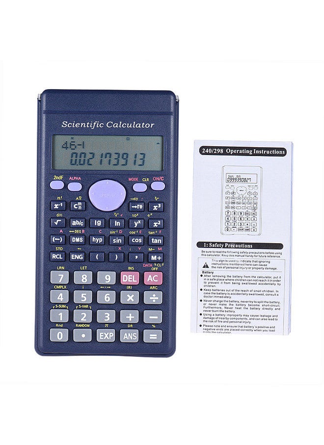 Scientific Calculator Counter 240 Functions 2 Line LCD Display Business Office Middle High School Student SAT/AP Test Calculate
