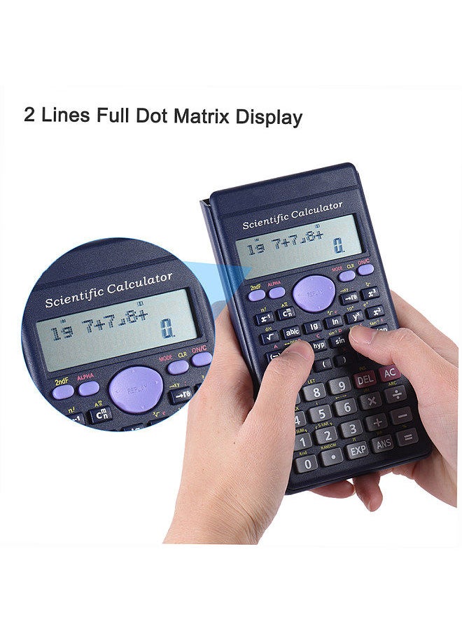 Scientific Calculator Counter 240 Functions 2 Line LCD Display Business Office Middle High School Student SAT/AP Test Calculate