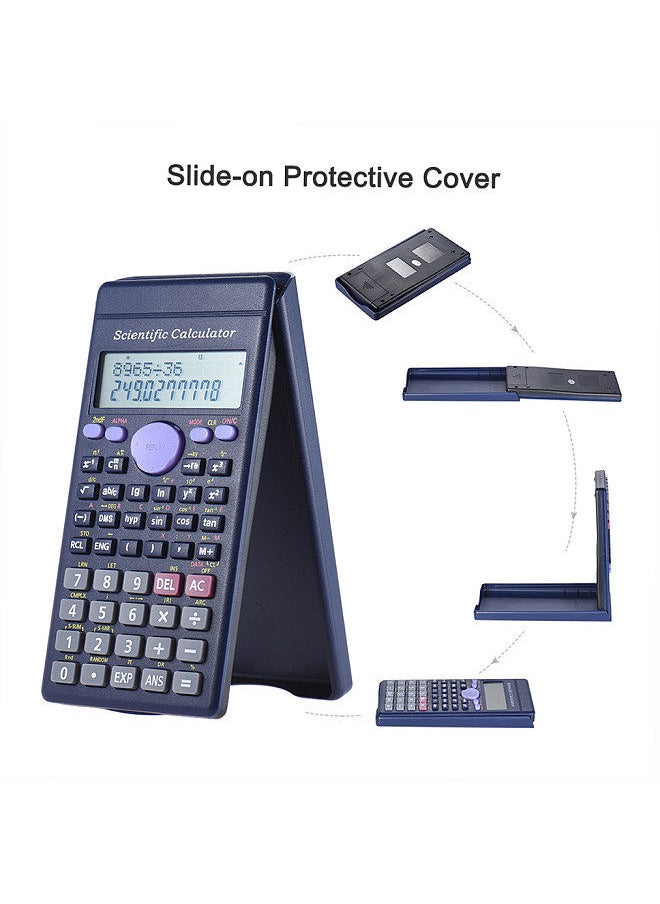 Scientific Calculator Counter 240 Functions 2 Line LCD Display Business Office Middle High School Student SAT/AP Test Calculate