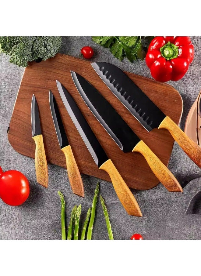 SHABILI - Kitchen Knife Set with Block, 19 PCS High Carbon Stainless Steel Sharp Kitchen Knife Set includes Serrated Steak Knives Set, Chef Knives, Bread Knife, Scissor, Sharpener, All in One Knife Set - Image 1