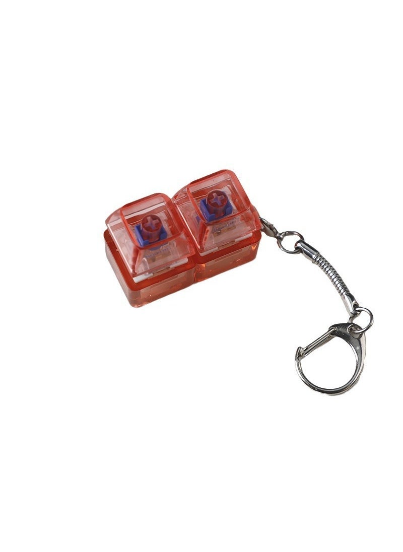 PC fully transparent material decompression shaft tester press sound crisp 2 holes 3 holes 4 holes key chain with light transparent cap 2-hole red transparent with light * 1 