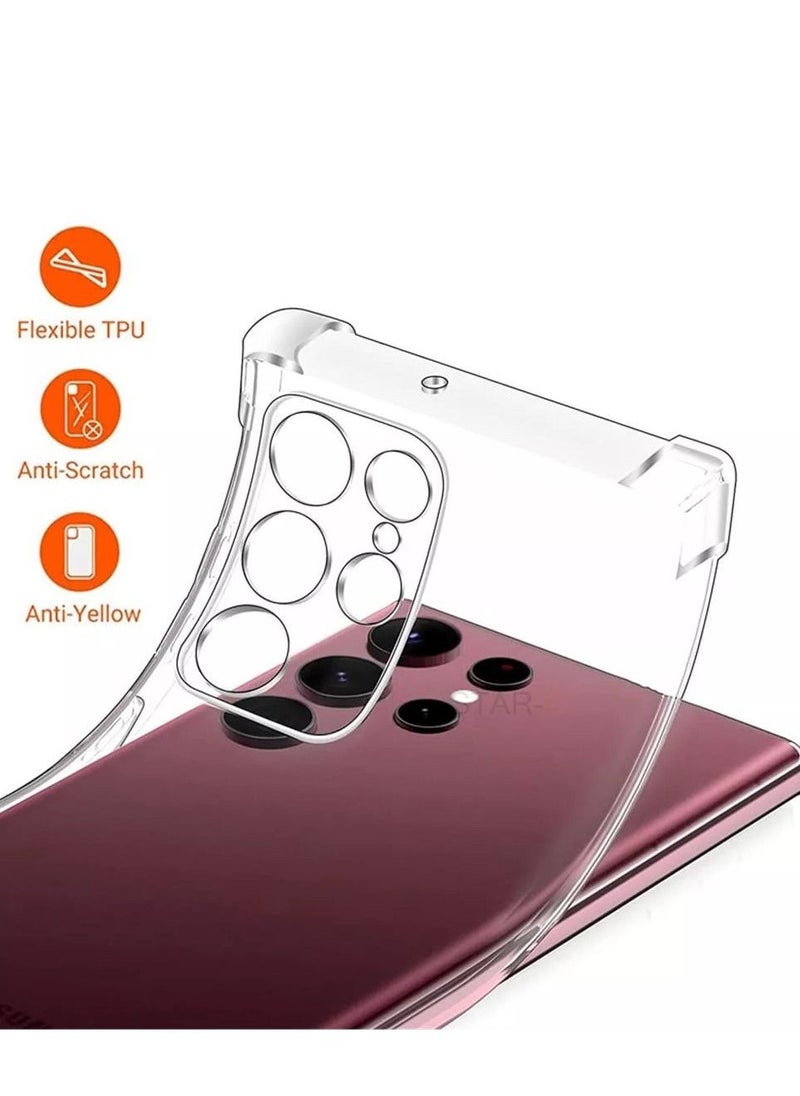 Raxoom Samsung Galaxy S23 Ultra 5G Cover Case soft TPU Transparent Back Protective Case shock Absorbent Reinforced Bumper Corners for S23 Ultra Clear 5G - Image 3