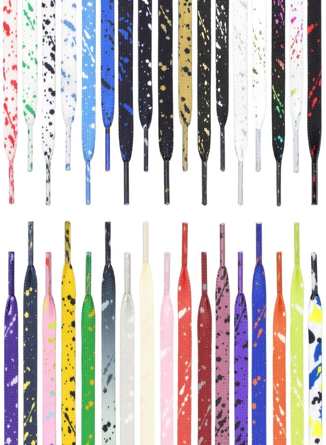 DANHUA Flat Black White Shoelaces 47 inch for Sneakers Art Printed Pattern String 2 Pair - Image 5
