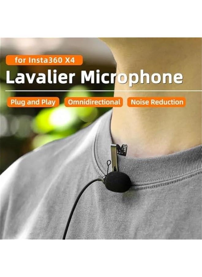 Generic - microphone Compatible with Insta360 X4 Sports Camera,Type-C Clip-On Mic,Microphone Recording Collar Clip,Microphone Interface for Insta360 X4 Accessories 1.5 Meters - Image 1