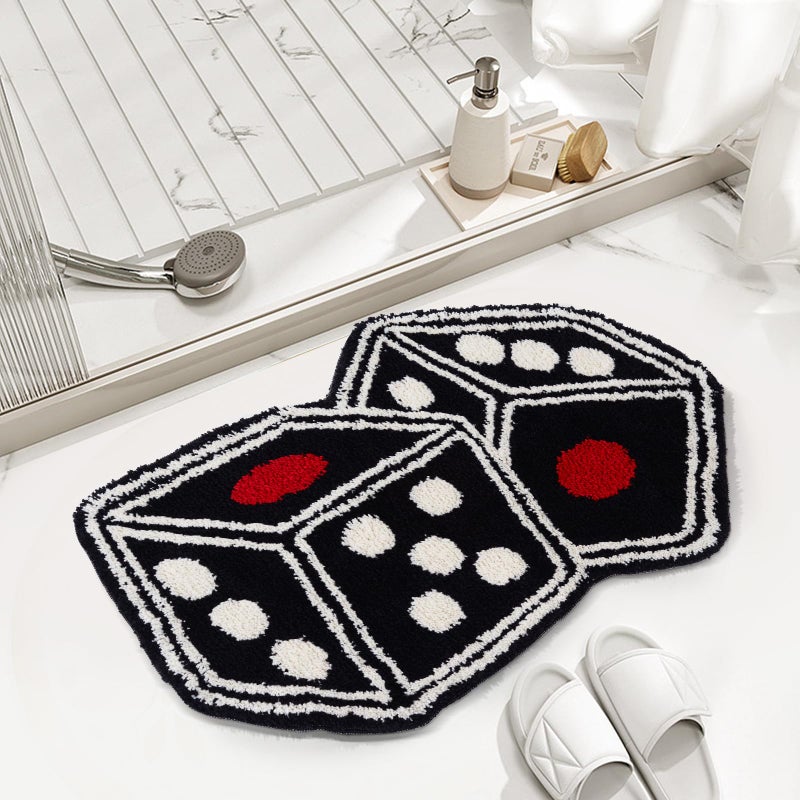 Meudid Dice Rug - 31"X23" Cool Carpet Non-Slip Flocking Floor Bath Mat for Living Room Decor, Alt Room Decor Soft Y2K Rugs Hypebeast Doormat for Bedroom - Image 4