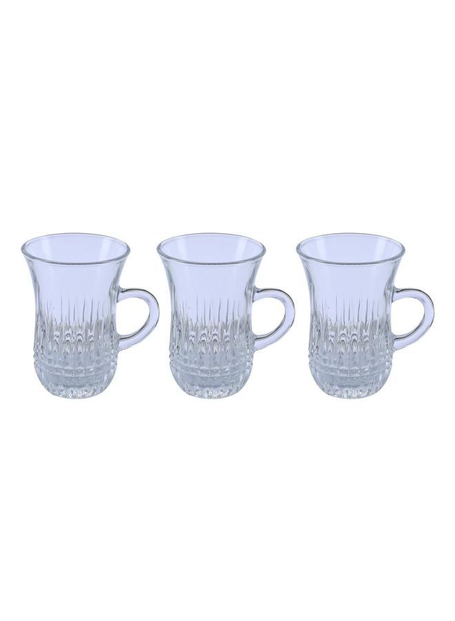 Alsaif A Set Of Tea Cups With Handle 6 Pieces Transparent - Image 3