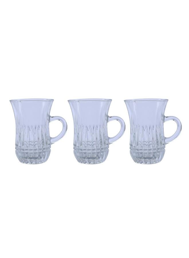 Alsaif A Set Of Tea Cups With Handle 6 Pieces Transparent - Image 1