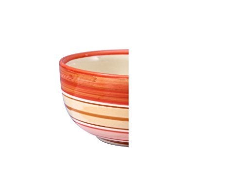 Caffeine Ceramic Handmade Orange Illusion Serving Bowl (Set of 4) - Image 5