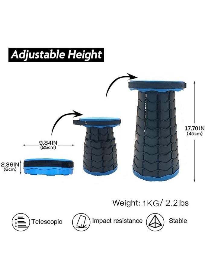 QSHOP Chair Travel Chair Portable Plastic Folding Chair for Camping Fishing Hiking  Outdoor Indoor (Blue) - Image 2