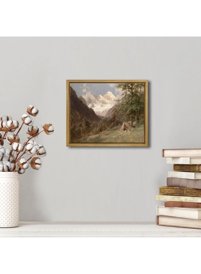 Pyradecor Vintage Canvas Wall Art Natural Wood Framed Home Decor Nature Mountain Landscape Classical Scenery Paintings Canvas Prints for Living Room Bedroom Farmhouse Decorations - Image 2