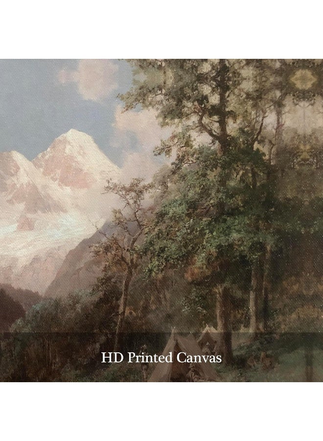 Pyradecor Vintage Canvas Wall Art Natural Wood Framed Home Decor Nature Mountain Landscape Classical Scenery Paintings Canvas Prints for Living Room Bedroom Farmhouse Decorations - Image 4
