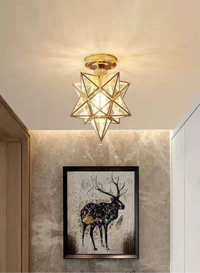 fashionhome مصباح سقف حديدي إبداعي حديث لغرفة المعيشة وغرفة النوم والشرفة وتركيبات إضاءة السقف  - Image 1