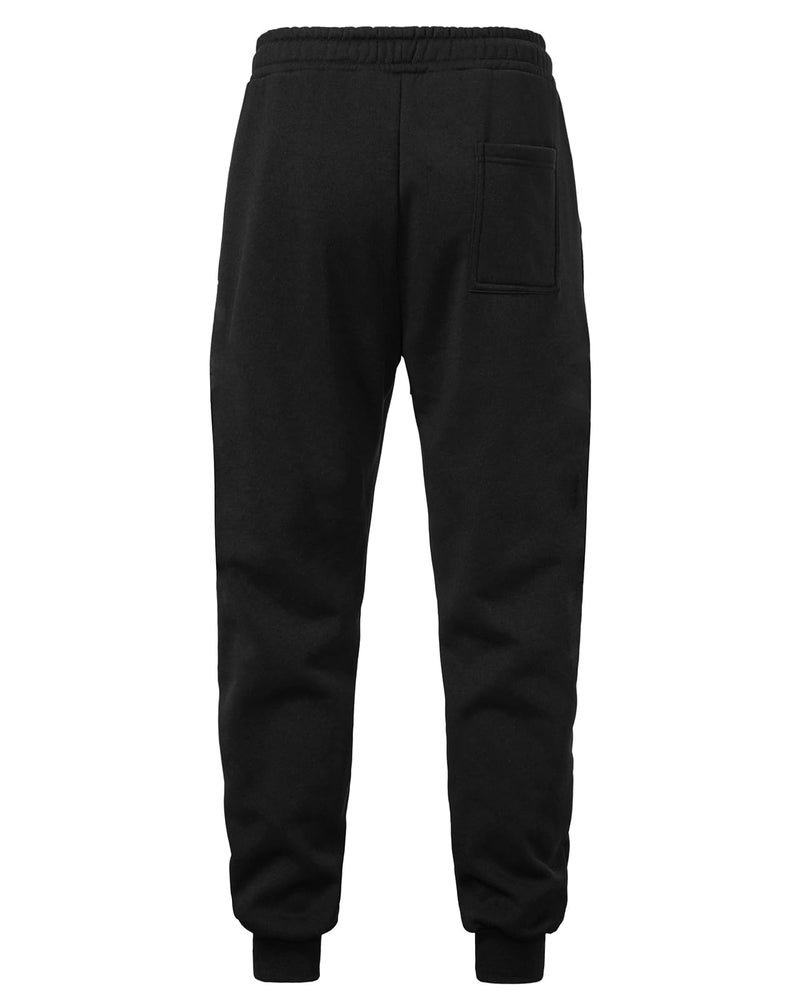 PIDOGYM Men's Fleece Sweatpants Heavyweight Elastic Waist Tapered Joggers Workout Running with Pockets Black - Image 4