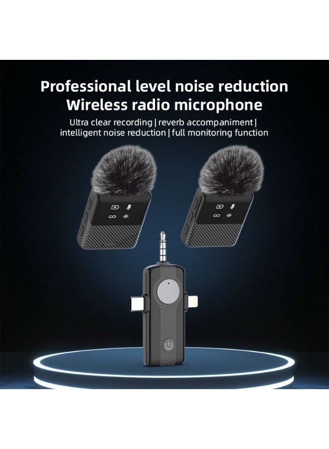 ELTRAZONE MS11 3 in 1 Wireless Lavalier Microphone Lapel Mic for Mobile Phone Video Recording Music Podcast Vlogging Clear Audio Outdoor Recording Noise Reduction Compact Wireless Mic - Image 1