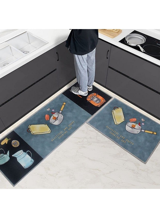 Home-Cloud حصيرة مطبخ مستطيلة من هوم كلاود | حصيرة أرضية | حصيرة باب | مضادة للانزلاق، ناعمة، قابلة للغسل، مطبوعة، مصممة، للأرضية، المطبخ، الغرفة (6 مم سمك، 41 × 122 سم 41 × 61 سم، مخمل) - Image 1