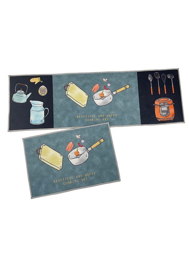 Home-Cloud حصيرة مطبخ مستطيلة من هوم كلاود | حصيرة أرضية | حصيرة باب | مضادة للانزلاق، ناعمة، قابلة للغسل، مطبوعة، مصممة، للأرضية، المطبخ، الغرفة (6 مم سمك، 41 × 122 سم 41 × 61 سم، مخمل) - Image 2