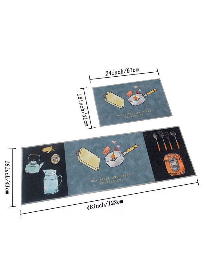 Home-Cloud حصيرة مطبخ مستطيلة من هوم كلاود | حصيرة أرضية | حصيرة باب | مضادة للانزلاق، ناعمة، قابلة للغسل، مطبوعة، مصممة، للأرضية، المطبخ، الغرفة (6 مم سمك، 41 × 122 سم 41 × 61 سم، مخمل) - Image 4