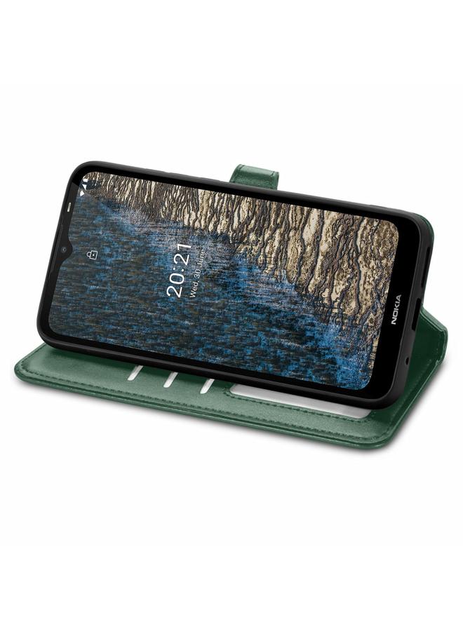 اس-توب جراب لهاتف Nokia C20، جراب هاتف من الجلد بلون سادة مع مشبك - Image 4