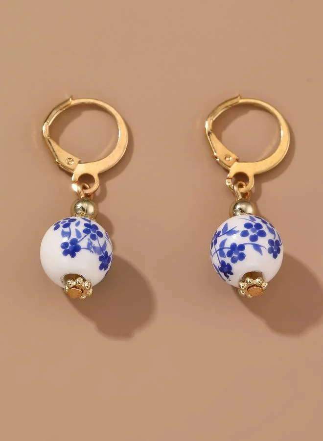 تايك تو Printed Ball Dangle Earrings