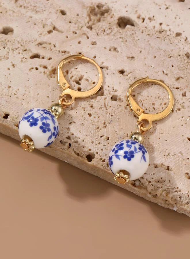 تايك تو Printed Ball Dangle Earrings