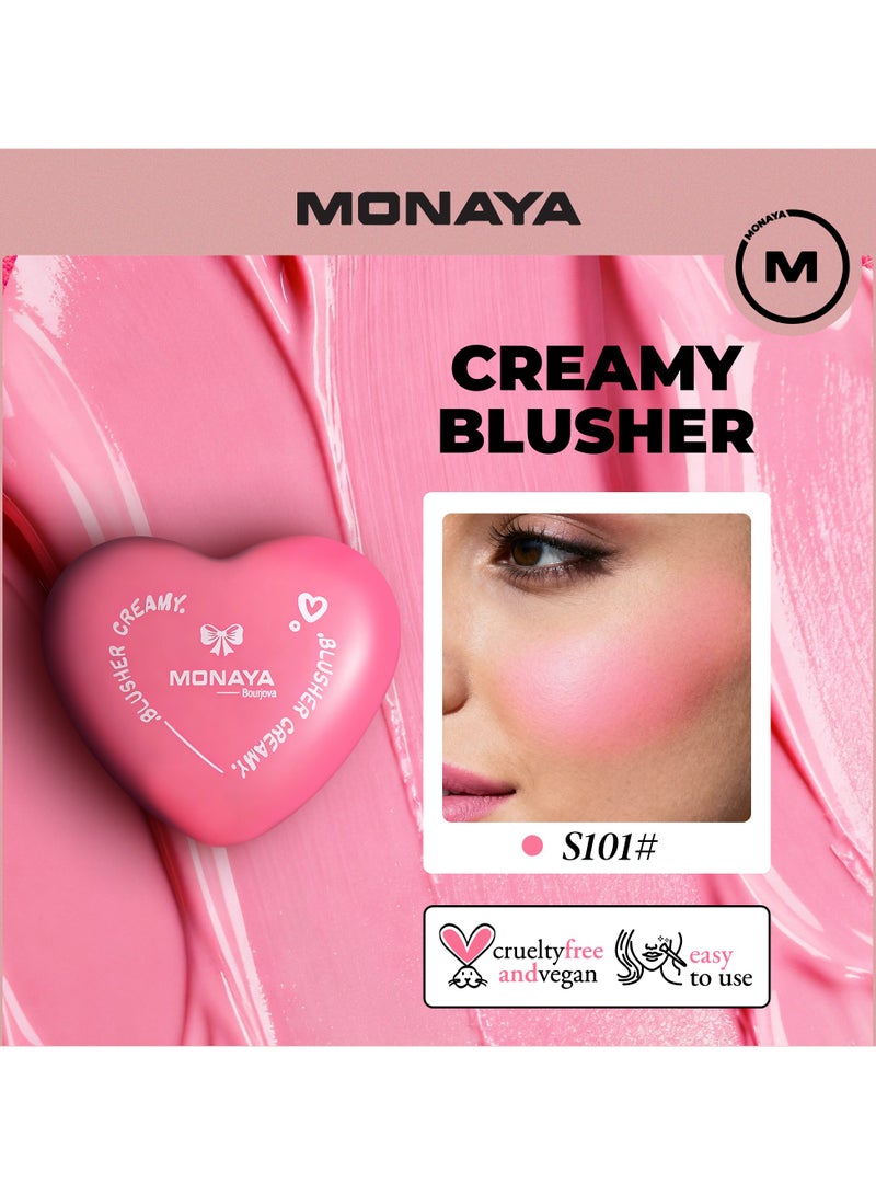 Monaya S003 Silky Cream Liquid Blush,Leaving a Matte Dewy Makeup Look,Easy to Apply and Create a Natural Flush,Long Lasting and Lightweight Cheek Blush Face Makeup