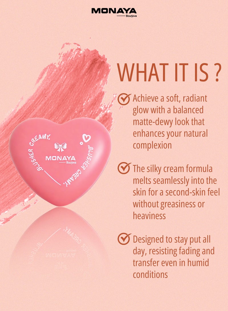 Monaya S003 Silky Cream Liquid Blush,Leaving a Matte Dewy Makeup Look,Easy to Apply and Create a Natural Flush,Long Lasting and Lightweight Cheek Blush Face Makeup - Image 3