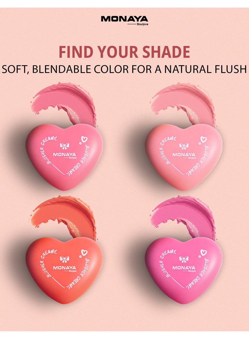 Monaya S003 Silky Cream Liquid Blush,Leaving a Matte Dewy Makeup Look,Easy to Apply and Create a Natural Flush,Long Lasting and Lightweight Cheek Blush Face Makeup - Image 4