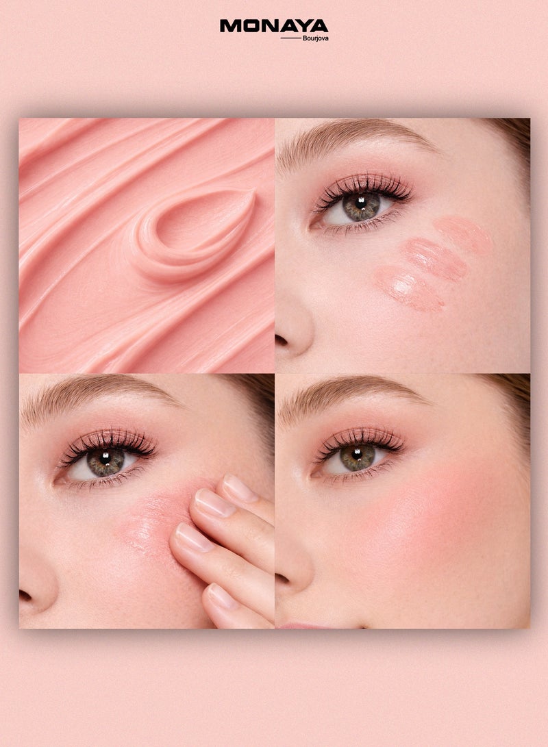 Monaya S003 Silky Cream Liquid Blush,Leaving a Matte Dewy Makeup Look,Easy to Apply and Create a Natural Flush,Long Lasting and Lightweight Cheek Blush Face Makeup - Image 5