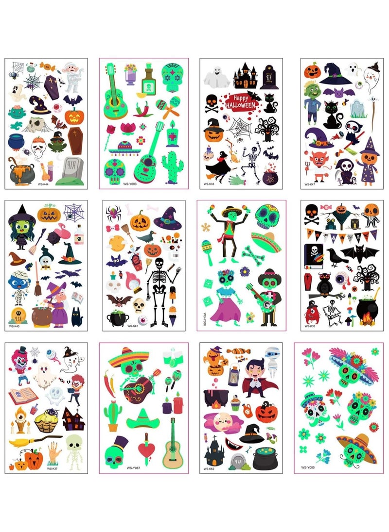 Home Smart Home Smart Halloween Tattoos Stickers 12 Packs for Boys and Girls Party Favor Birthday Stickers Halloween Tattoos 