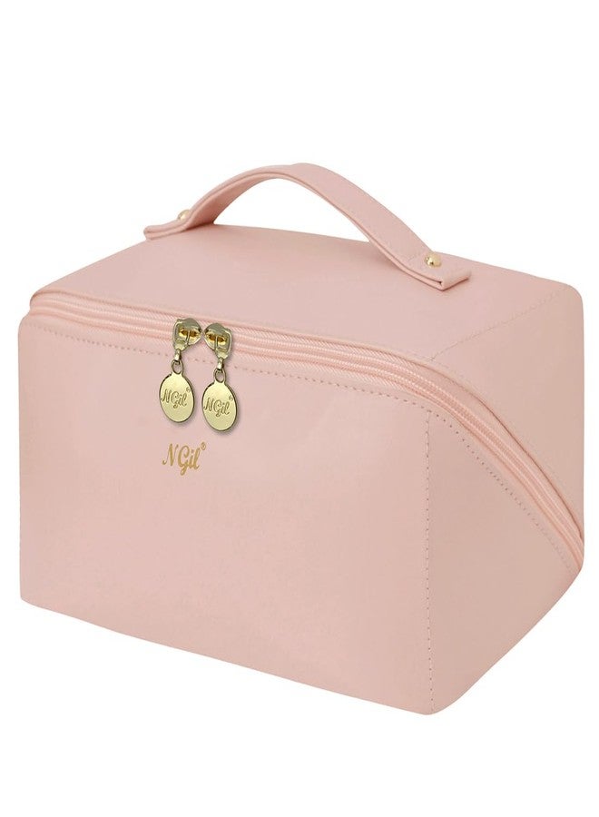 NGIL Travel Toiletry Bag, Makeup Bag, Cosmetic Bag, Portable Travel Makeup Bag, Large Capacity Cosmetic Organizer for Women, FREE COMPACT MIRROR INCLUDED (Pink, Large) - Image 1