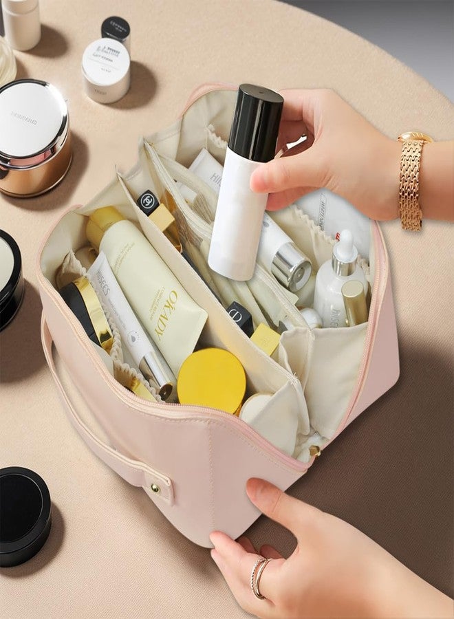 NGIL Travel Toiletry Bag, Makeup Bag, Cosmetic Bag, Portable Travel Makeup Bag, Large Capacity Cosmetic Organizer for Women, FREE COMPACT MIRROR INCLUDED (Pink, Large) - Image 2