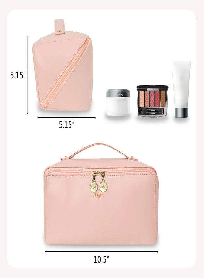 NGIL Travel Toiletry Bag, Makeup Bag, Cosmetic Bag, Portable Travel Makeup Bag, Large Capacity Cosmetic Organizer for Women, FREE COMPACT MIRROR INCLUDED (Pink, Large) - Image 4