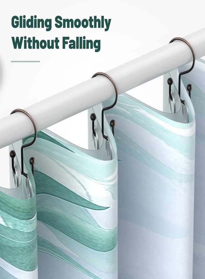 Goowin Shower Curtain Hooks, 12 Pcs Shower Curtain Rings, Durable Shower Curtain Rings Rust Proof, Double Glide Shower Rings for Curtain, Simple Shower Hooks for Shower Curtain & Liner, Bronze - Image 3