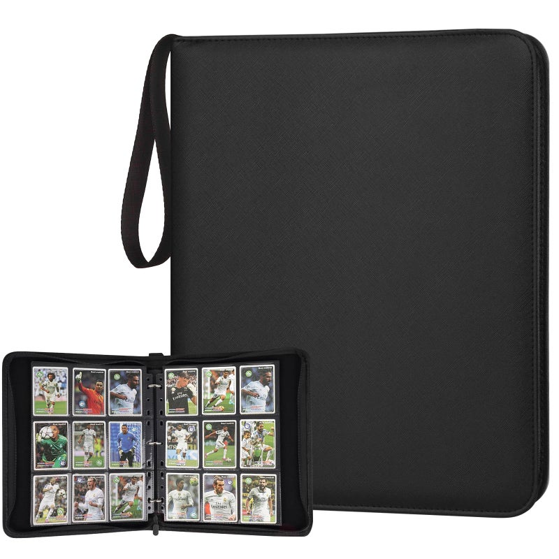 GERMUN 9 Pocket Card Binder Premium Zip Trading Card Binder 720 Double Sided Pocket PU Card Collection Binder Collector Card Album Card Folder for MTG TCG Sports Cards Game Cards Black - Image 2