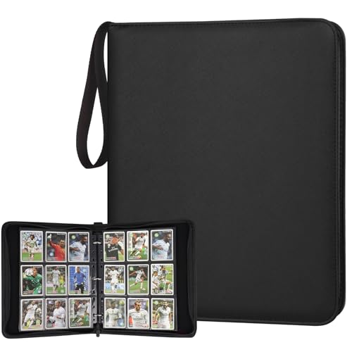 GERMUN 9 Pocket Card Binder Premium Zip Trading Card Binder 720 Double Sided Pocket PU Card Collection Binder Collector Card Album Card Folder for MTG TCG Sports Cards Game Cards Black - Image 1