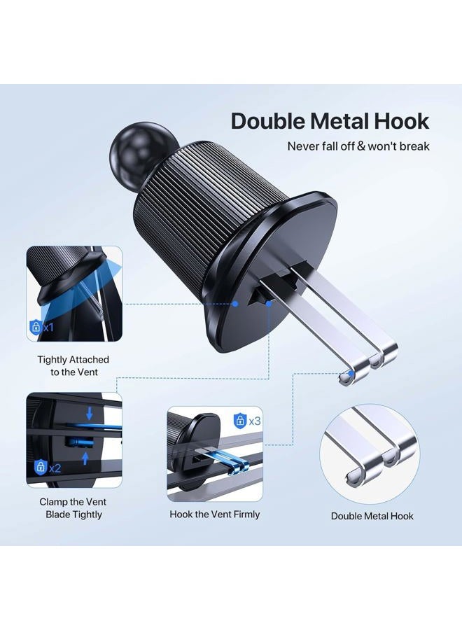 Miracase Phone Holders for Your Car with Newest Metal Hook Clip, Air Vent Cell Phone Car Mount, Hands Free Universal Automobile Cradle Fit for iPhone Android and All Smartphones, Classic Black - Image 5