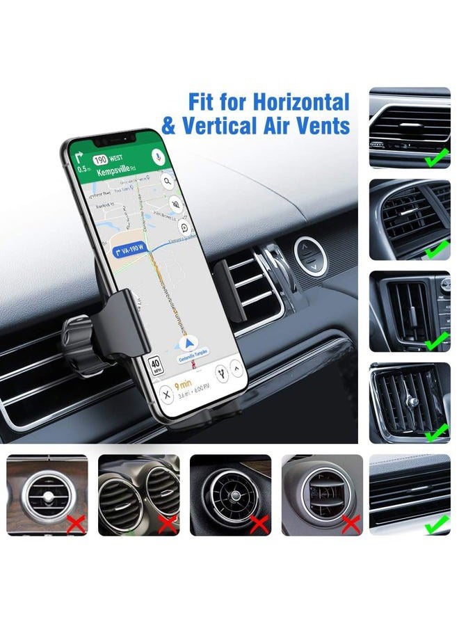 Miracase Phone Holders for Your Car with Newest Metal Hook Clip, Air Vent Cell Phone Car Mount, Hands Free Universal Automobile Cradle Fit for iPhone Android and All Smartphones, Classic Black - Image 2