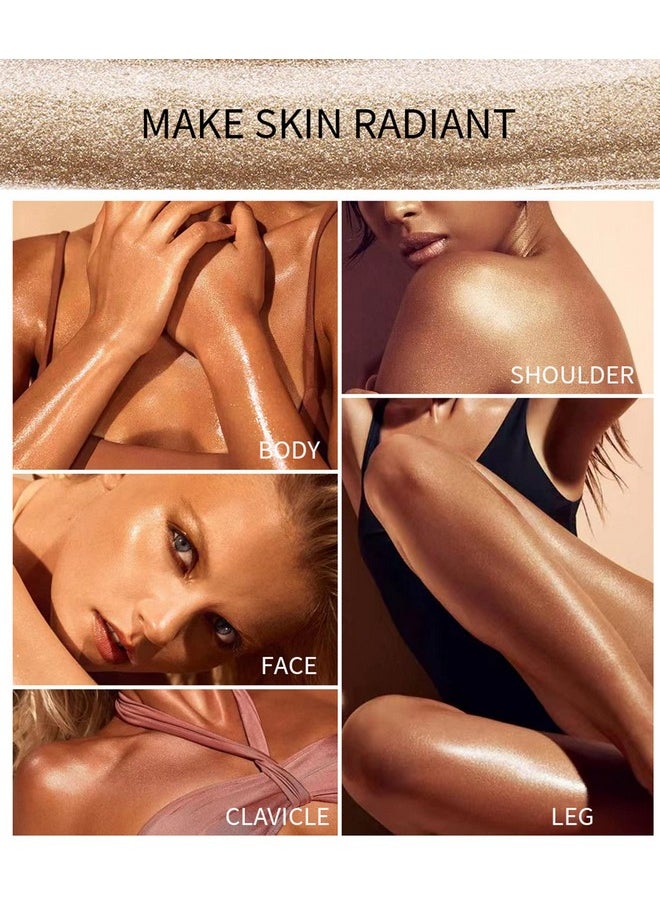 Body Luminizer 6 Colors Waterproof Smooth Shimmer Face Body Glow Illuminator Non Sticky Liquid Body Highlight Illuminator (30 Ml 01 Moonlight White)