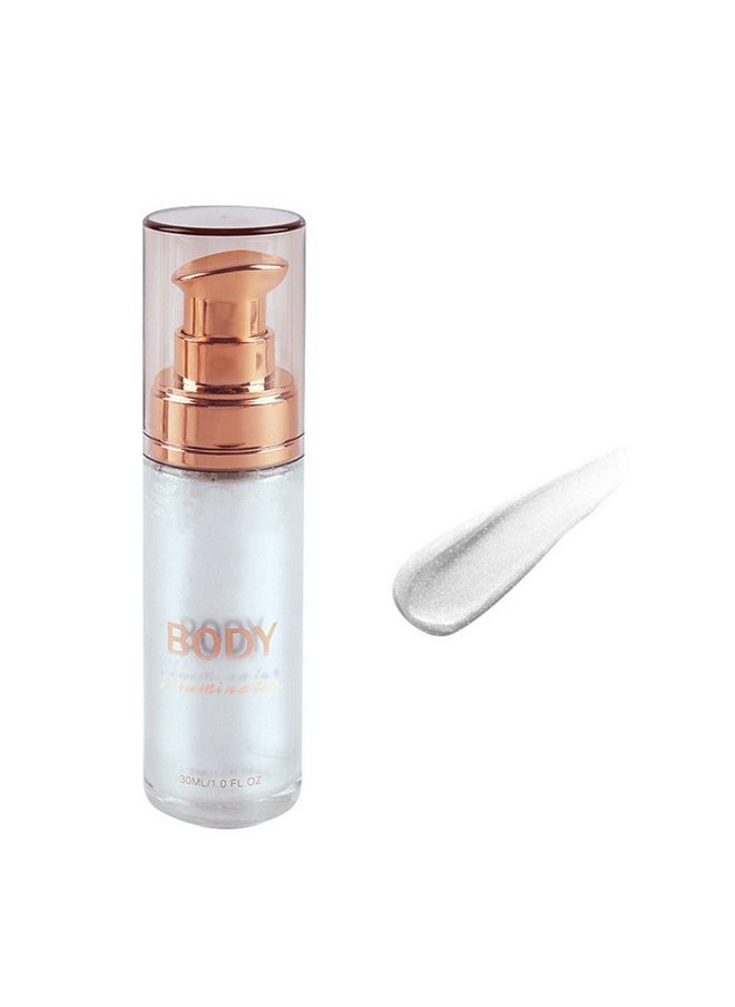 Body Luminizer 6 Colors Waterproof Smooth Shimmer Face Body Glow Illuminator Non Sticky Liquid Body Highlight Illuminator (30 Ml 01 Moonlight White)