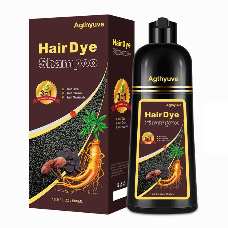 Agthyuve Hair Dye Shampoo 3 in 1, Dark Brown Hair Dye 16.9 FL Oz, Hair Shampoo, Semi-Permanent Hair Color Shampoo, Lasts 30 Days (Dark Brown) - Image 1
