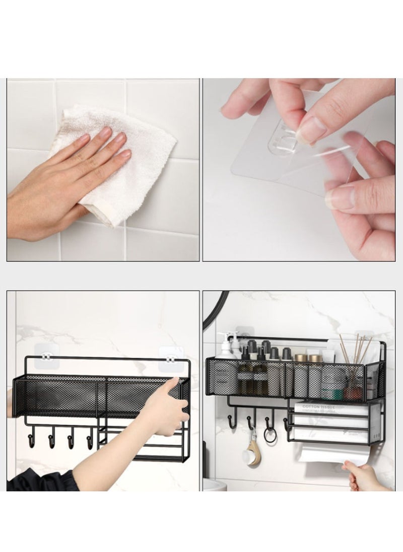 Multifunctional Storage Rack Wall Mounted Non Perforated Storage Rack, Cosmetics Storage Rack, Paper Towel Rack