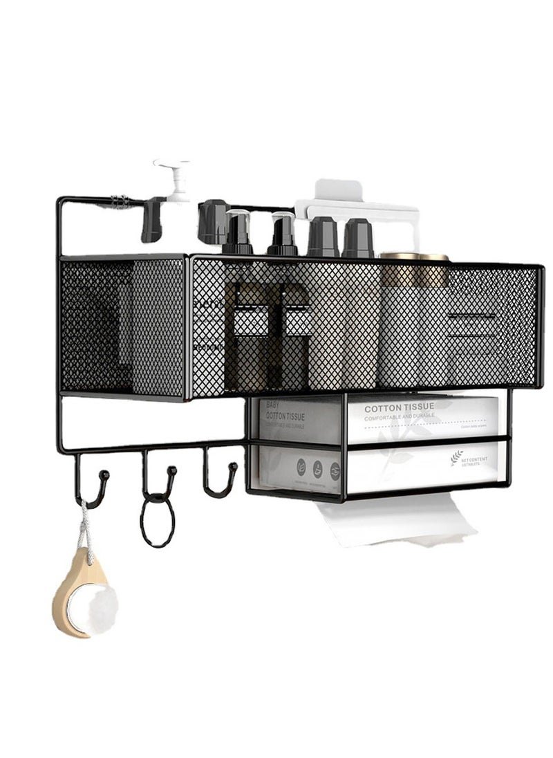 Multifunctional Storage Rack Wall Mounted Non Perforated Storage Rack, Cosmetics Storage Rack, Paper Towel Rack