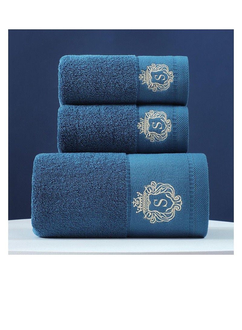 3 pieces set. 2 piece 35*75cm , 1 piece 75*140cm 100% Cotton Face Towel Adults Baby Hand Embroidered Luxury Hand Face Bathroom Towel - Image 1