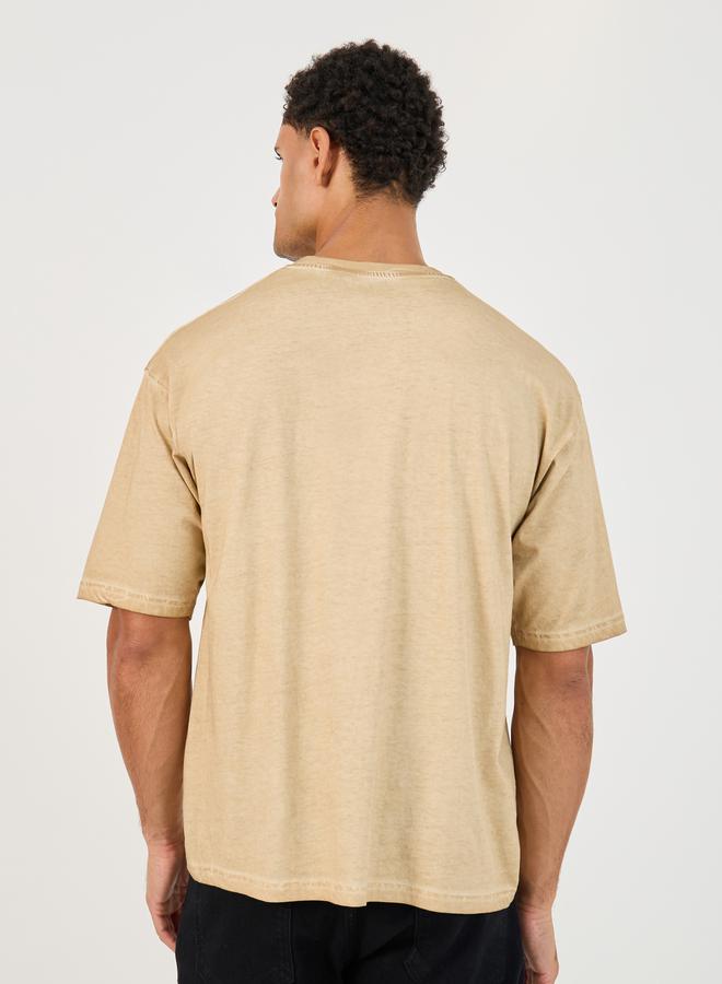 Styli Oversized Acid Washed Take It Easy Chest Print T-shirt - Image 4