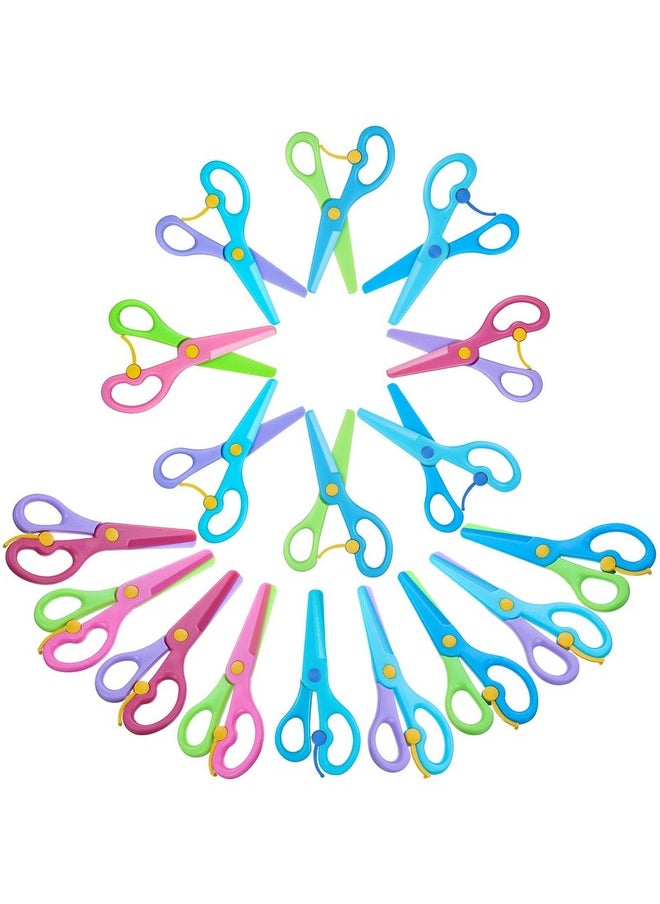 Leinuosen 15 Pieces Preschool Training Scissors Plastic Scissors Antipinch Safety Scissors For Children Art Craft Supplies(Mixed Color)  - Image 1