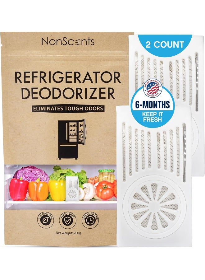 NonScents Refrigerator Deodorizer - Odor Eliminator For Fridge And Freezer - Fragrance Free Air Purifier - Unscented And Long-Lasting, Freshen Your Refrigerator And Cooler (2-Pack)  - Image 5