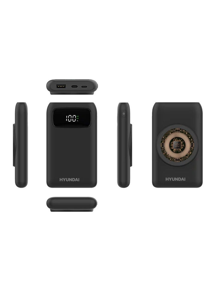 هيونداي HDP18B W. باور بانك 10000 مللي أمبير (بحد أقصى 22.5 واط) أسود