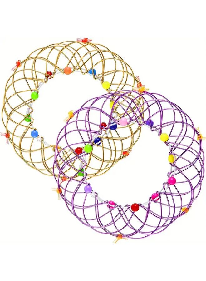 Golden Purple Magic Flower Basket Toy Flexible Iron Wire Design - Image 1