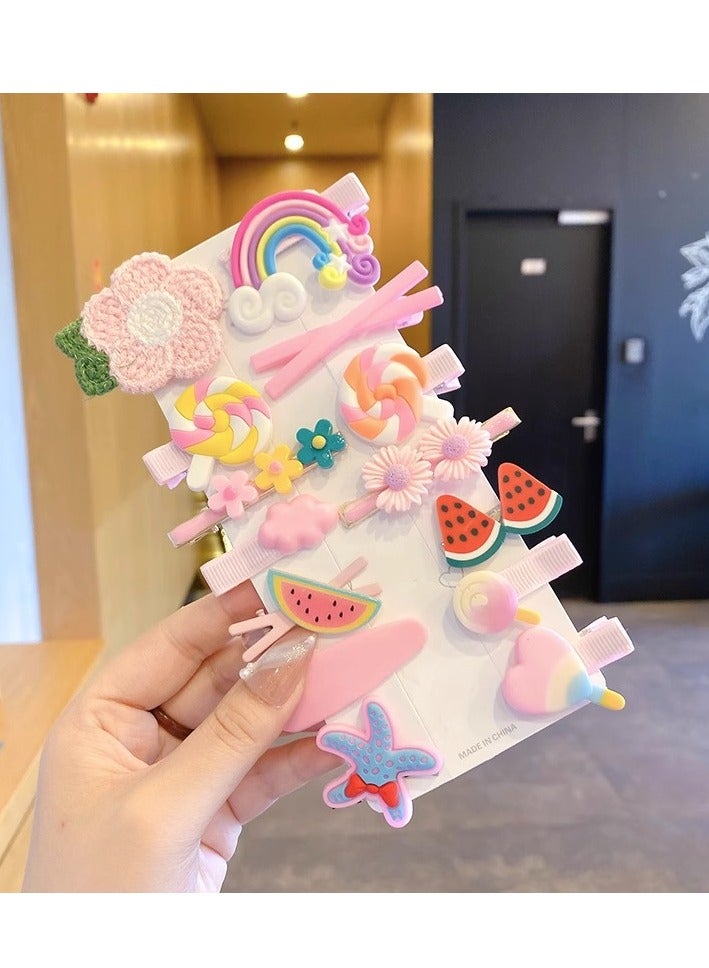 Generic Baby Hair Clips, Hair Pin, Barrettes for Girls, Toddler Girls Hair Accessories, Kids Hair Clips for Styling, Flower Rainbow Candy Fruits Butterfly Cute Hair Clips for Girls 56 Pieces  - Image 3